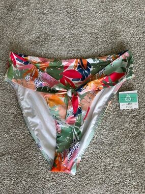 Tropical Knot-Front Bikini Bottoms - Multicolor